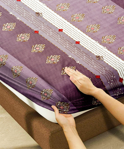 Vintage Plum Harmony Flat Double Bedsheet With 2 Pillow Covers