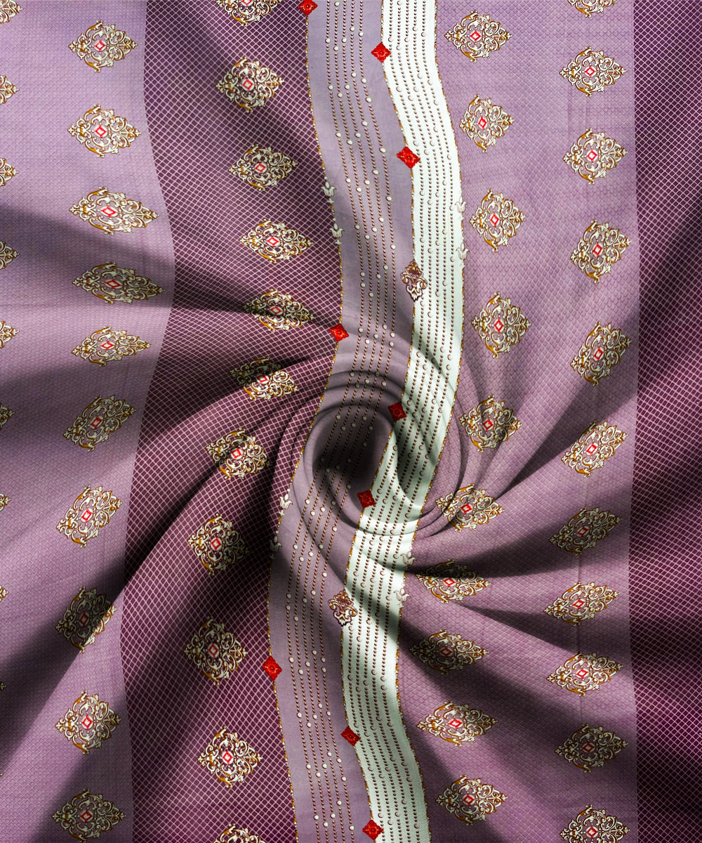 Vintage Plum Harmony Flat Double Bedsheet With 2 Pillow Covers