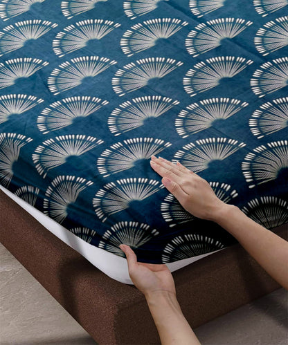 Blue Horizon Fitted Bedsheet With Pillow Cover