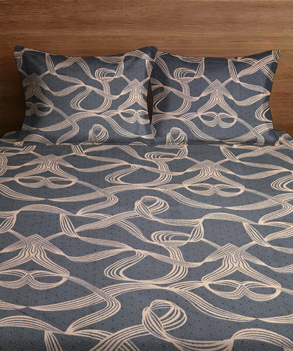Tangle Muse Flat Double Bedsheet With 2 Pillow Covers