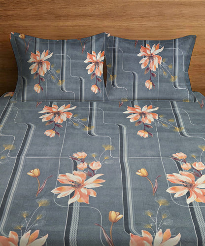 Floral Mist Flat Double Bedsheet With 2 Pillow Covers