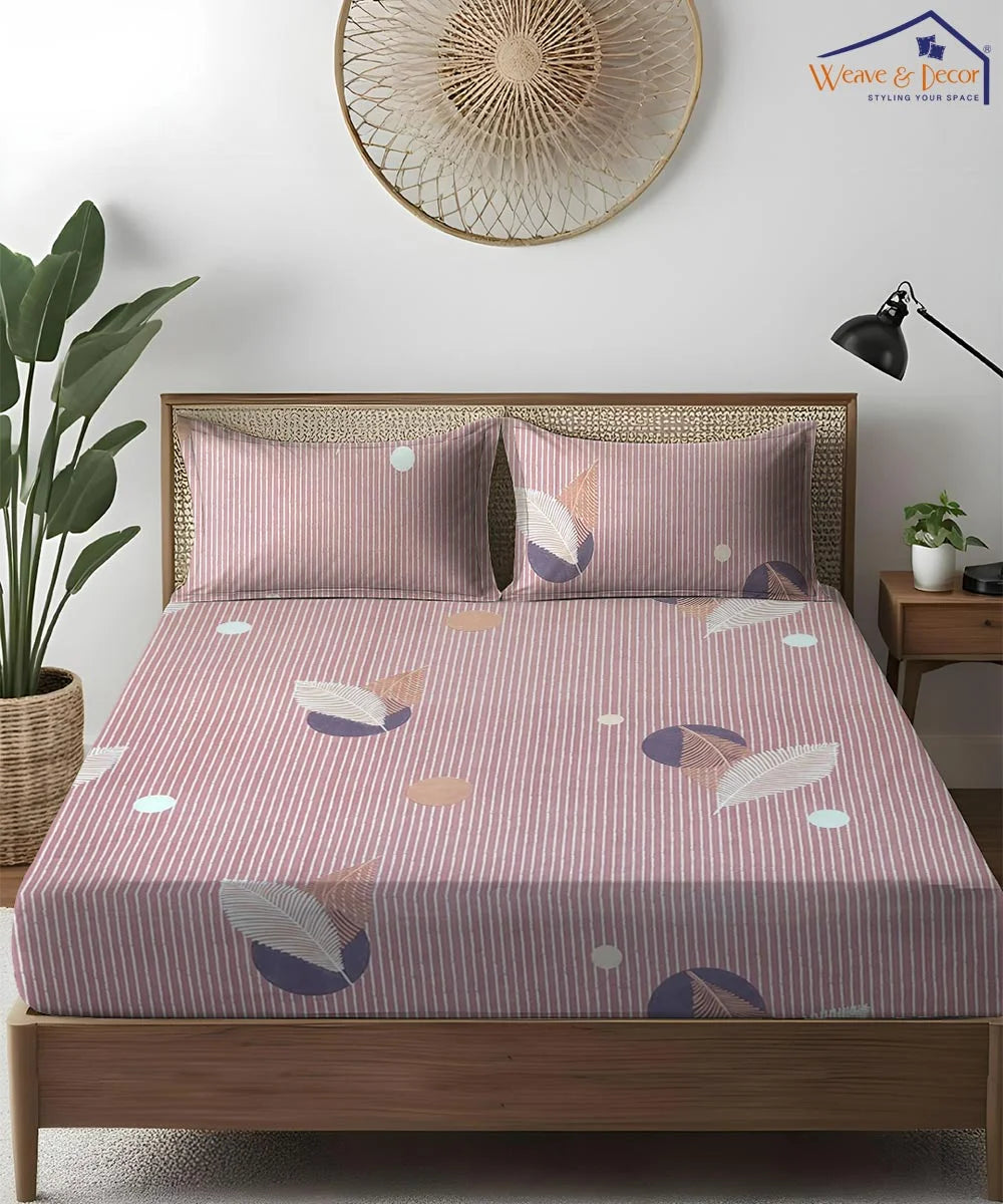 Blush Mirage   King Size Bedsheet With 2 Pillow Cover