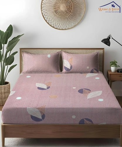Blush Mirage   King Size Bedsheet With 2 Pillow Cover