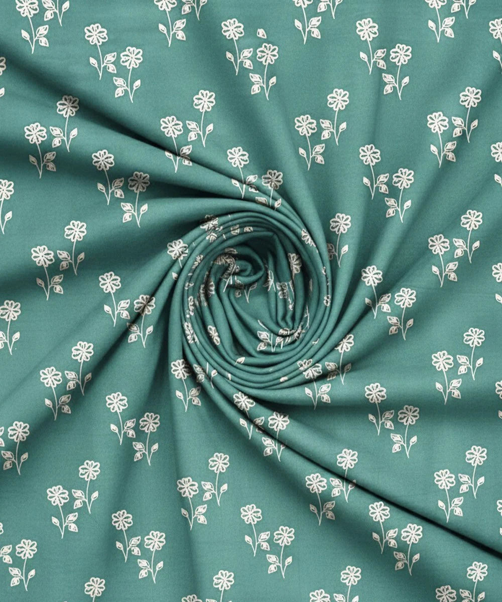 Teal Daisy Charm Flat Bedsheet With Pillow Covers