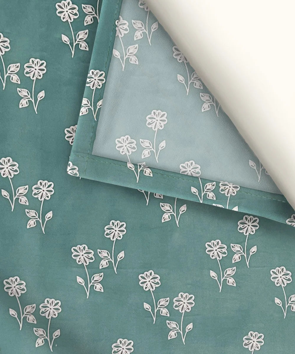 Teal Daisy Charm Flat Bedsheet With Pillow Covers