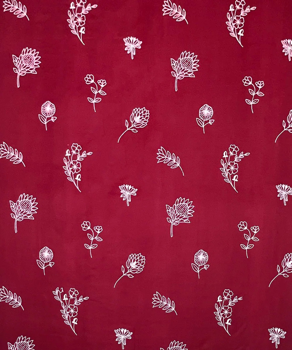 Ruby Floral  Flat Bedsheet With Pillow Covers