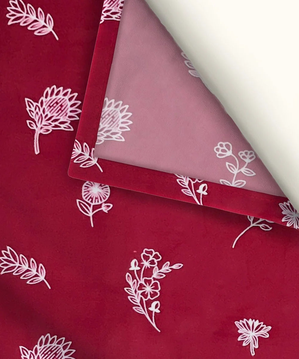 Ruby Floral  Flat Bedsheet With Pillow Covers