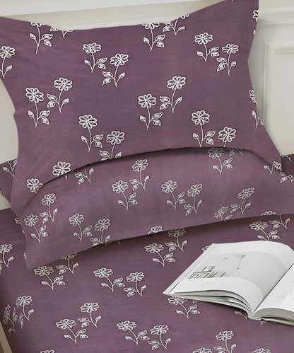 Lilac Garden  Flat Bedsheet With Pillow Covers