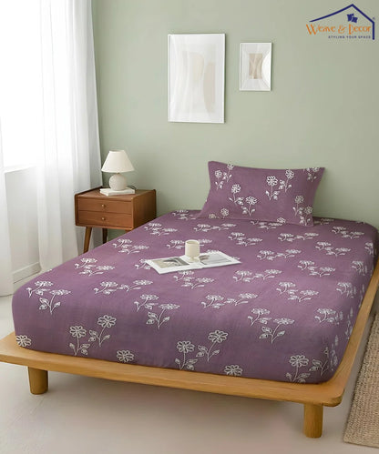 Lilac Garden  Flat Bedsheet With Pillow Covers