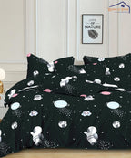 Galactic Dreams  Kids Flat Double Bedsheet With 2 Pillow Covers