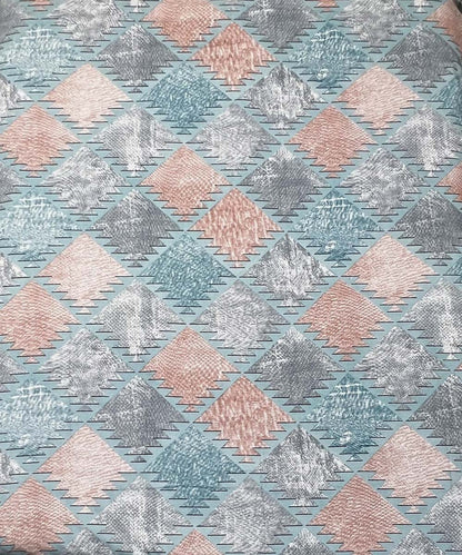 Azure Geo Harmony – 200 GSM Pure Cotton Double Bedsheet with Pillow Covers | 90x100 inches