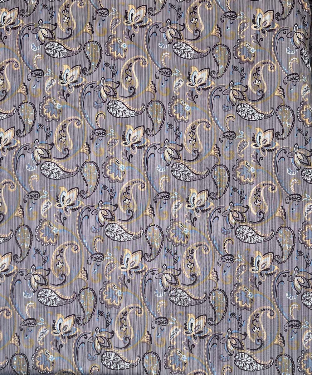 Taupe Paisley Harmony – 200 GSM Pure Cotton Double Bedsheet with Pillow Covers | 90x100 inches