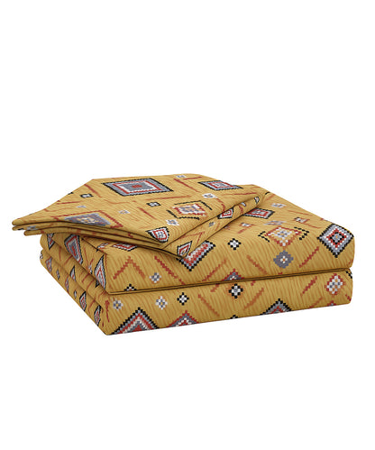 Amber Diamond Glow – 200 GSM Pure Cotton Double Bedsheet with Pillow Covers | 90x100 inches