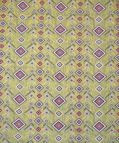 Olive Diamond Glow – 200 GSM Pure Cotton Double Bedsheet with Pillow Covers | 90x100 inches