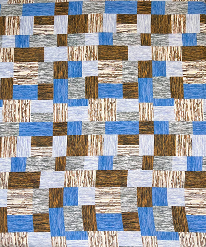 Earthy Check Harmony – 200 GSM Pure Cotton Double Bedsheet with Pillow Covers | 90x100 inches