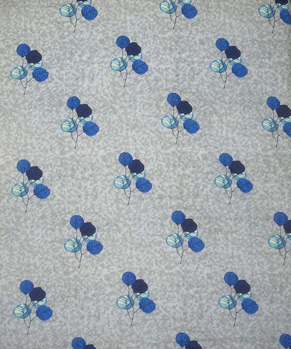 Blue Petal Serenity – 200 GSM Pure Cotton Double Bedsheet with Pillow Covers | 90x100 inches