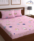 Pink Kids Bedsheet  With Pillow Cover