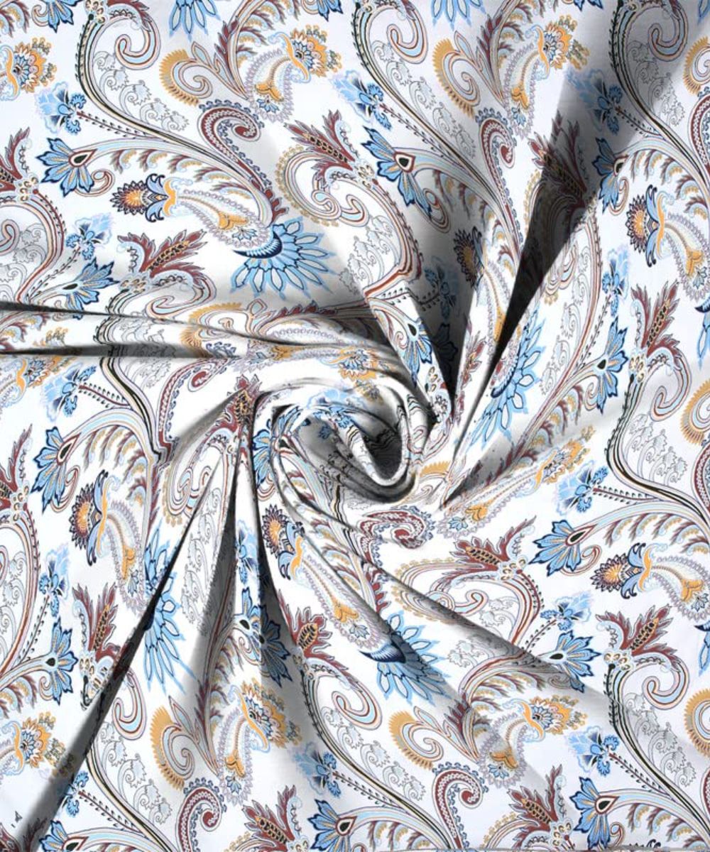 Cream Blossom Flat Double Bedsheet With 2 Pillow Cover