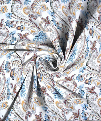 Cream Blossom Flat Double Bedsheet With 2 Pillow Cover