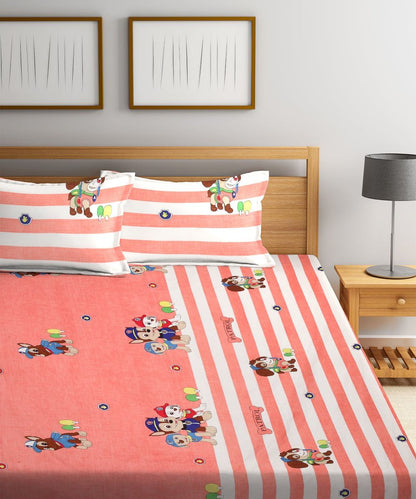 Paw Patrol king Fitted Bedsheet with 2 Pillow Covers