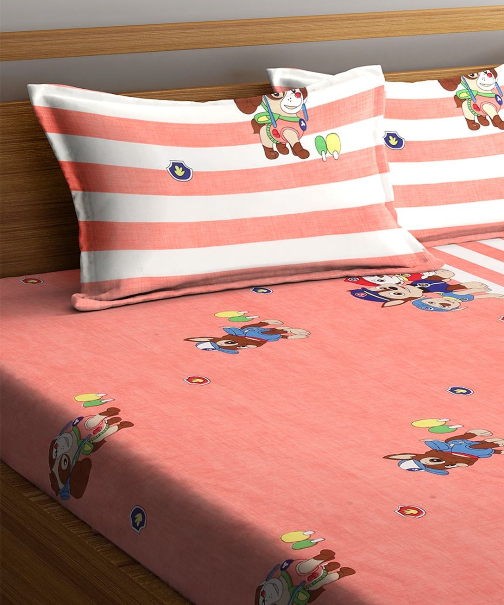 Paw Patrol king Fitted Bedsheet with 2 Pillow Covers