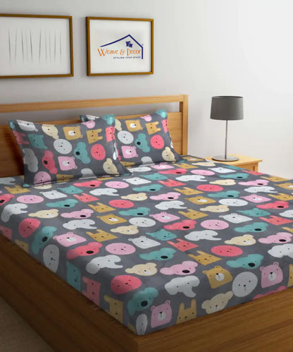 Jungle Book King Fitted Bedsheet With 2 Pillow Covers