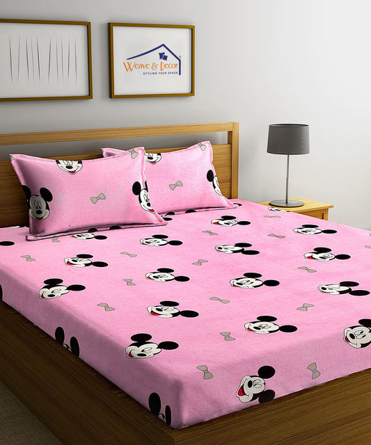 Mouse Magic Kids Bedsheet  With Pillow Cover