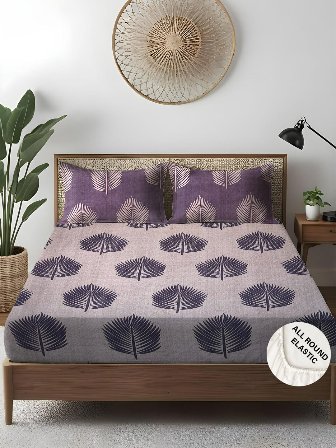 Earthy Elegance Fitted Bedsheet With Coordinate Pillow Cover