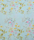 Sky Floral King Size Bedsheet With 2 Pillow Covers