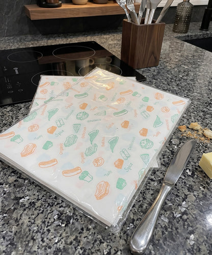 Eco-Friendly Food Wrap Paper Sheets - 50 Pcs