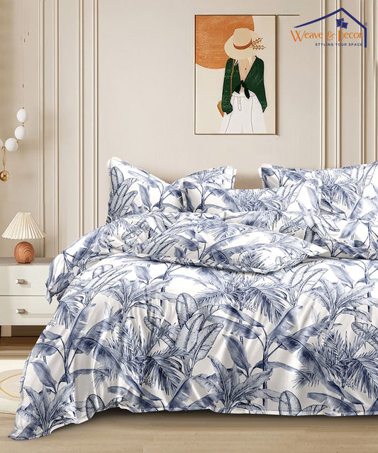 Jungle Mist Queen Fitted Bedsheet With 2 Pillow Covers