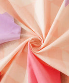 Peach Geometric Flat Double Bedsheet With 2 Pillow Cover