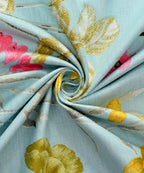 Sky Floral King Size Bedsheet With 2 Pillow Covers