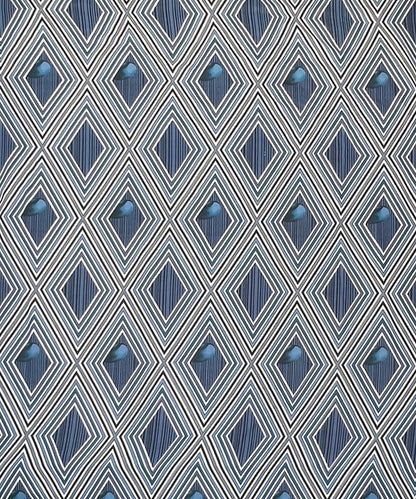 Blue Diamond Harmony – 200 GSM Pure Cotton Double Bedsheet with Pillow Covers |90x100 inches