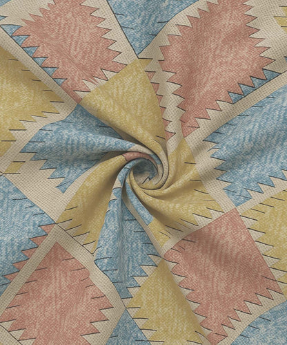 Pastel Geo Bliss – 200 GSM Pure Cotton Double Bedsheet with Pillow Covers | 90x100 inches