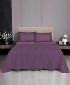 Thistle Pink Solid   Super King Fitted Bedsheet With 2 Pillow Covers