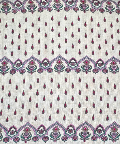 Blush Floral Harmony – 200 GSM Pure Cotton Double Bedsheet with Pillow Covers | 90x100 inches