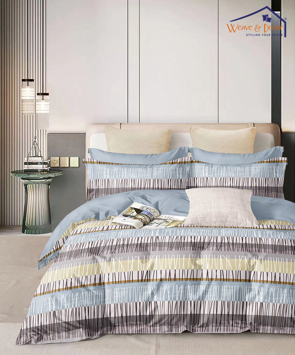 Doodle Abstract Flat Double Bedsheet With 2 Pillow Covers