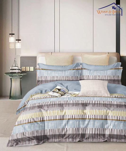 Doodle Abstract Flat Double Bedsheet With 2 Pillow Covers