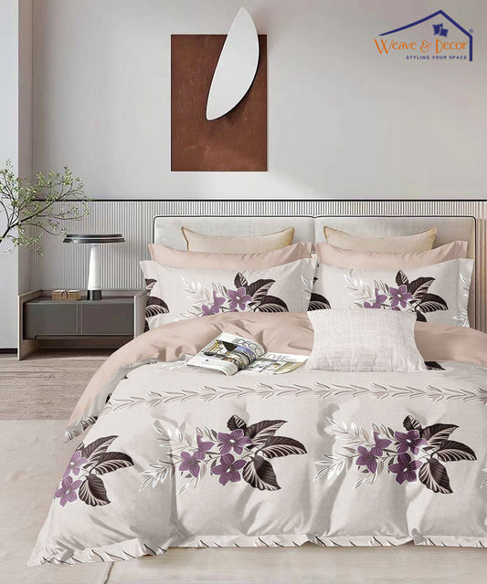 Pretty Floral Flat Double Bedsheet With 2 Pillow Covers