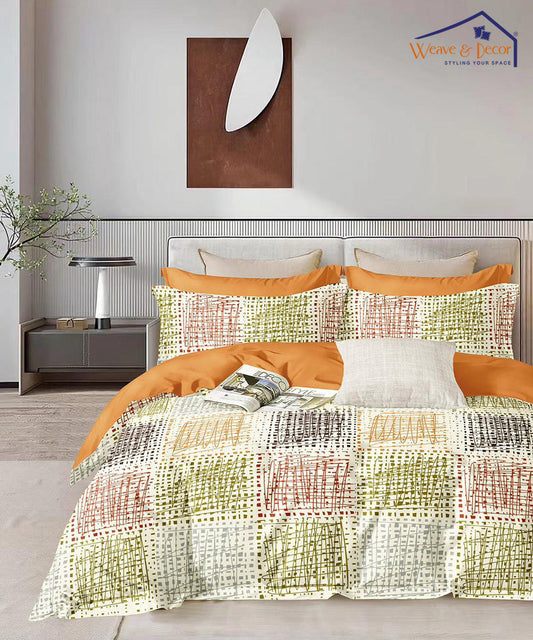 Scratch Lines super King Fitted Bedsheet With 2 Pillow Covers