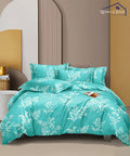 Turquoise Floral 350GSM Single Bed Comforter