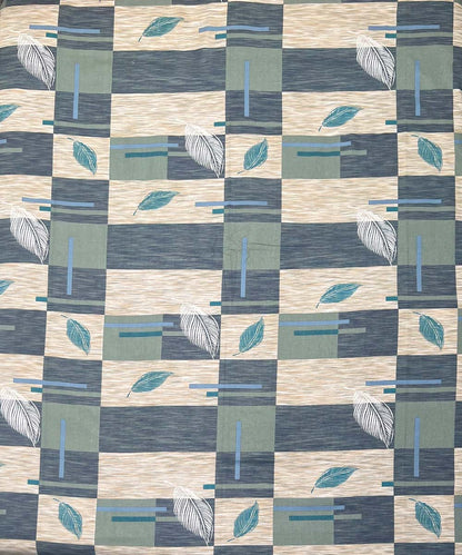 Aqua Leaf Harmony – 200 GSM Pure Cotton Double Bedsheet with Pillow Covers | 90x100 inches