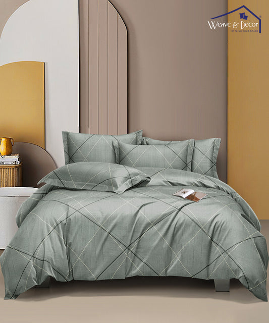 Lines Flat Double Bedsheet With 2 Pillow Covers