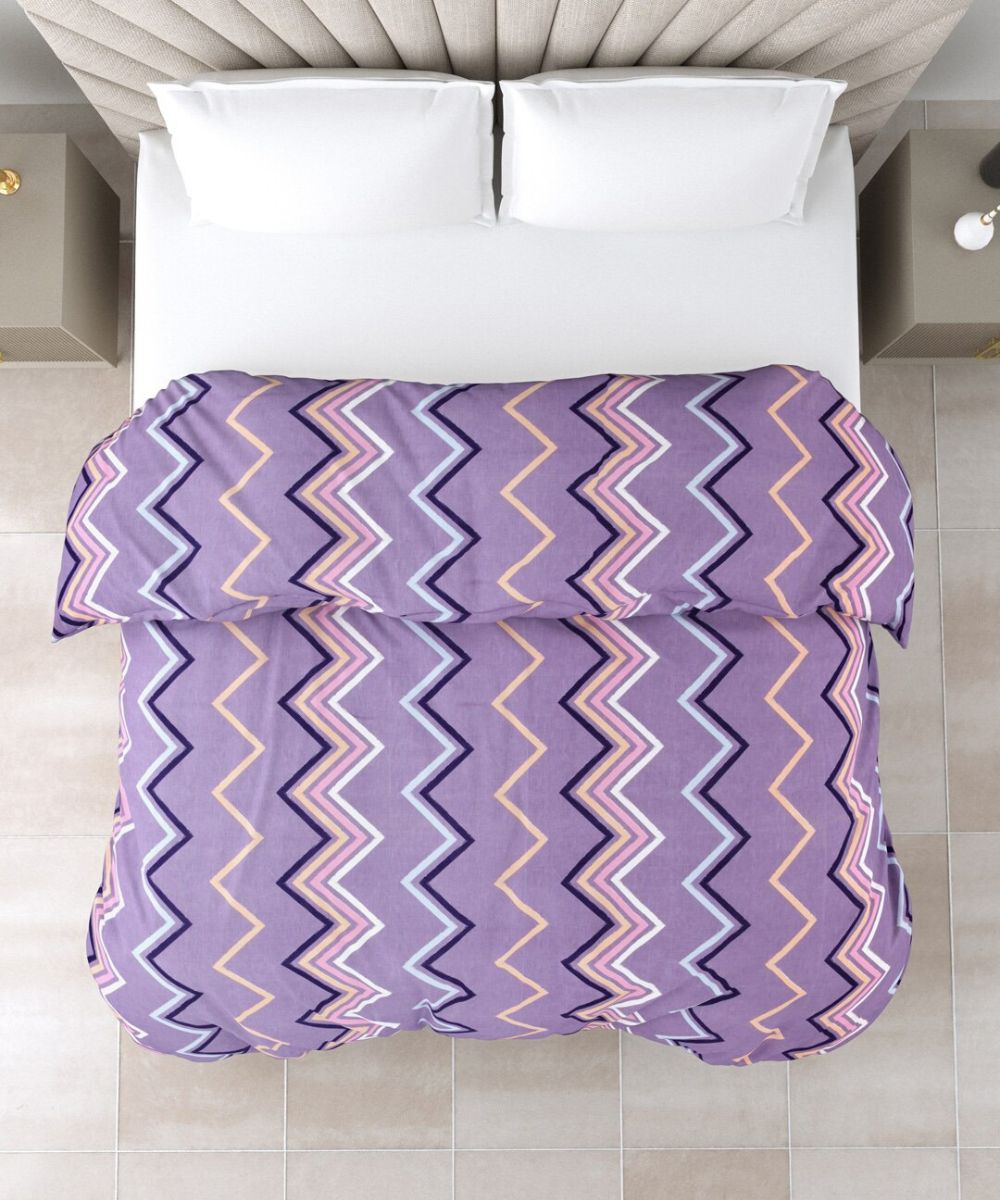 Purple Zigzag 350GSM Double Bed Comforter