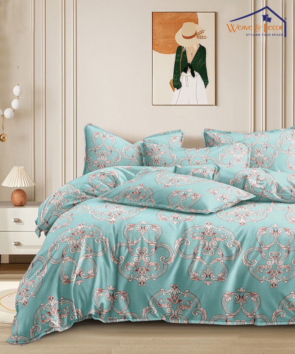 Brown Printed  Single Bedsheet With 1 Pillow Cover