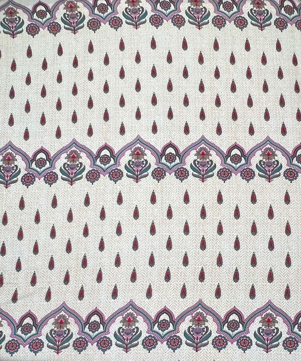 Coral Floral Bliss – 200 GSM Pure Cotton Double Bedsheet with Pillow Covers | 90x100 inches