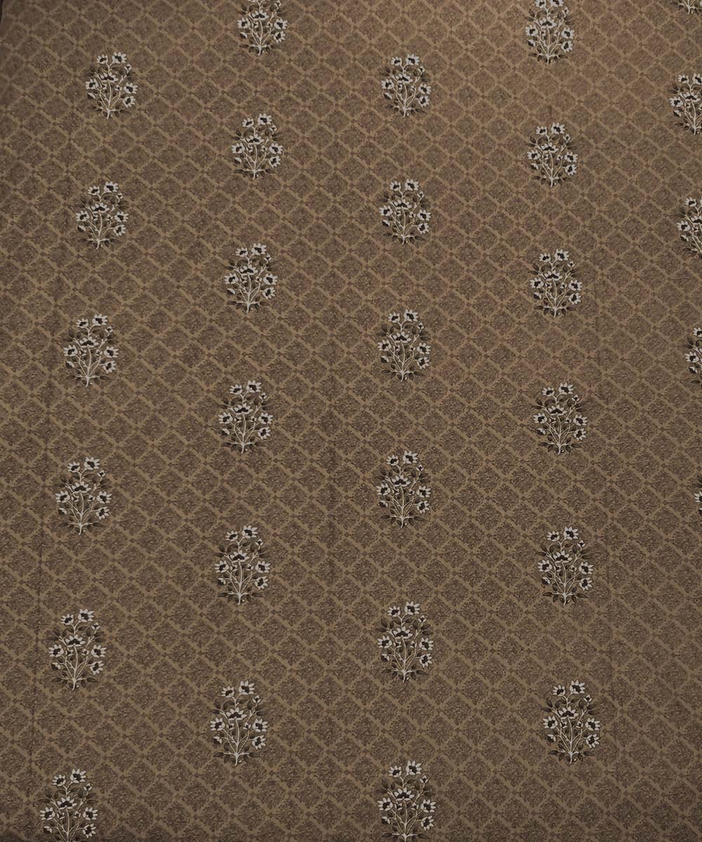 Caramel Bloom – 200 GSM Pure Cotton Double Bedsheet with Pillow Covers |90x100 inches