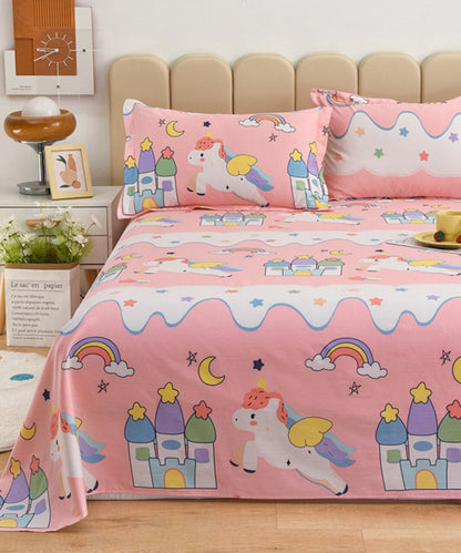 Unicorn WonderLand Flat Double Bedsheet With Pillow Cover