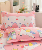 Unicorn Wonder Land King Size Bedsheet With 2 Pillow Cover